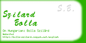 szilard bolla business card